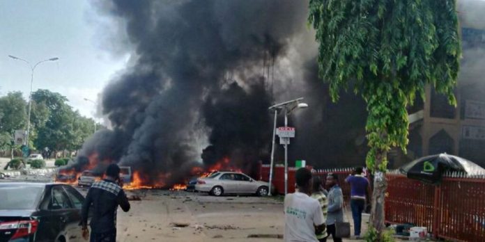 TENSION: Explosion Hits Abuja Magadishu Cantonment Bus stop